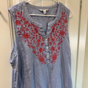 Tunic top with embroidery detail